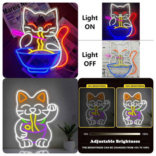 Lucky Cat LED Neon Sign