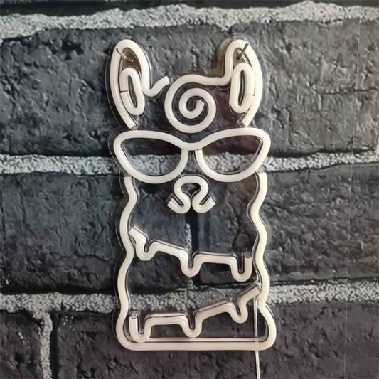 Creative Led Transparent Alpaca Neon Light