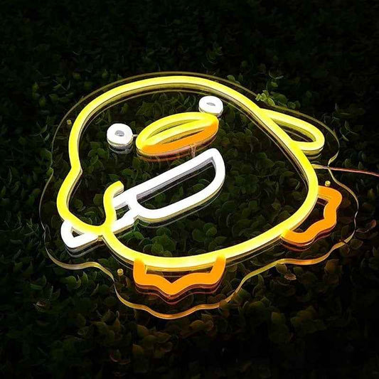 Cute Duck With Knife LED Neon Sign