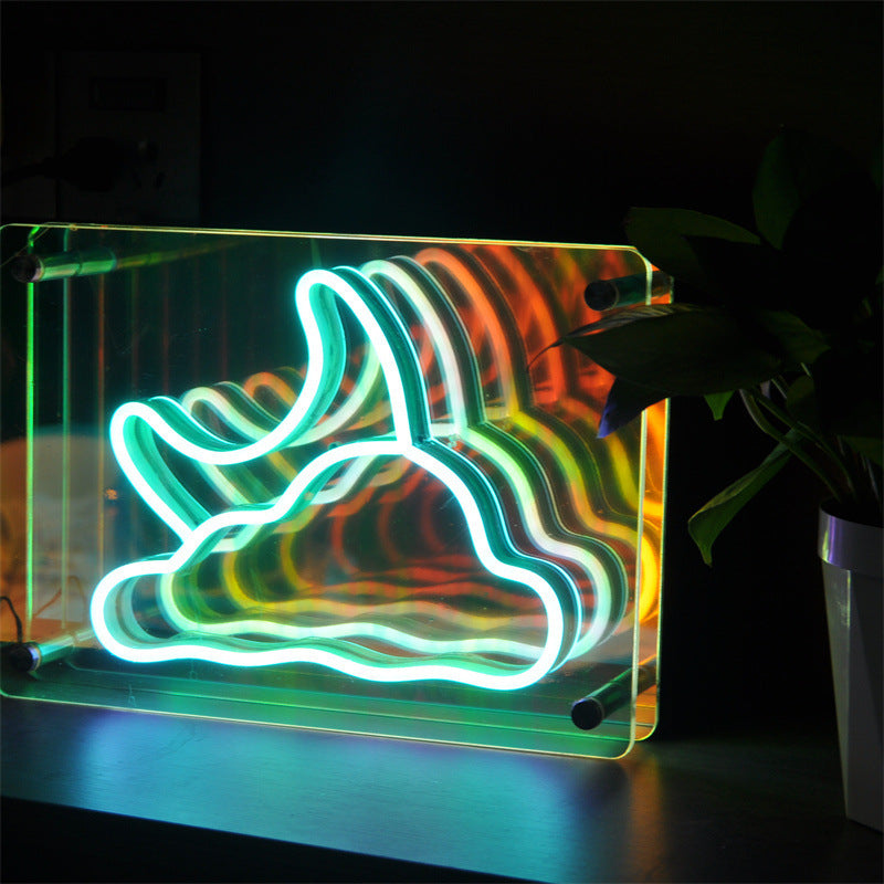 Colorful Infinity-mirror Atmosphere Night Light Usb Creative Neon Lamp - Ztylist