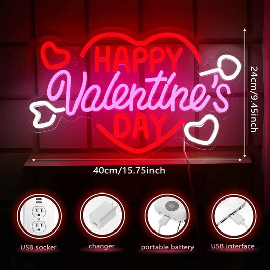 Happy Valentine's Day Luminous Neon Lights . - Ztylist