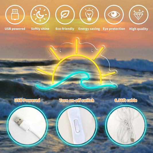 Surfer Sunrise LED Neon Sign