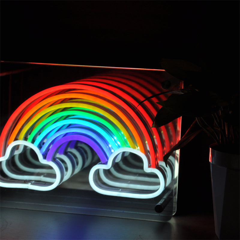 Colorful Infinity-mirror Atmosphere Night Light Usb Creative Neon Lamp - Ztylist