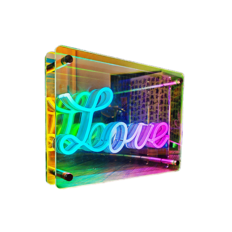 Colorful Infinity-mirror Atmosphere Night Light Usb Creative Neon Lamp - Ztylist