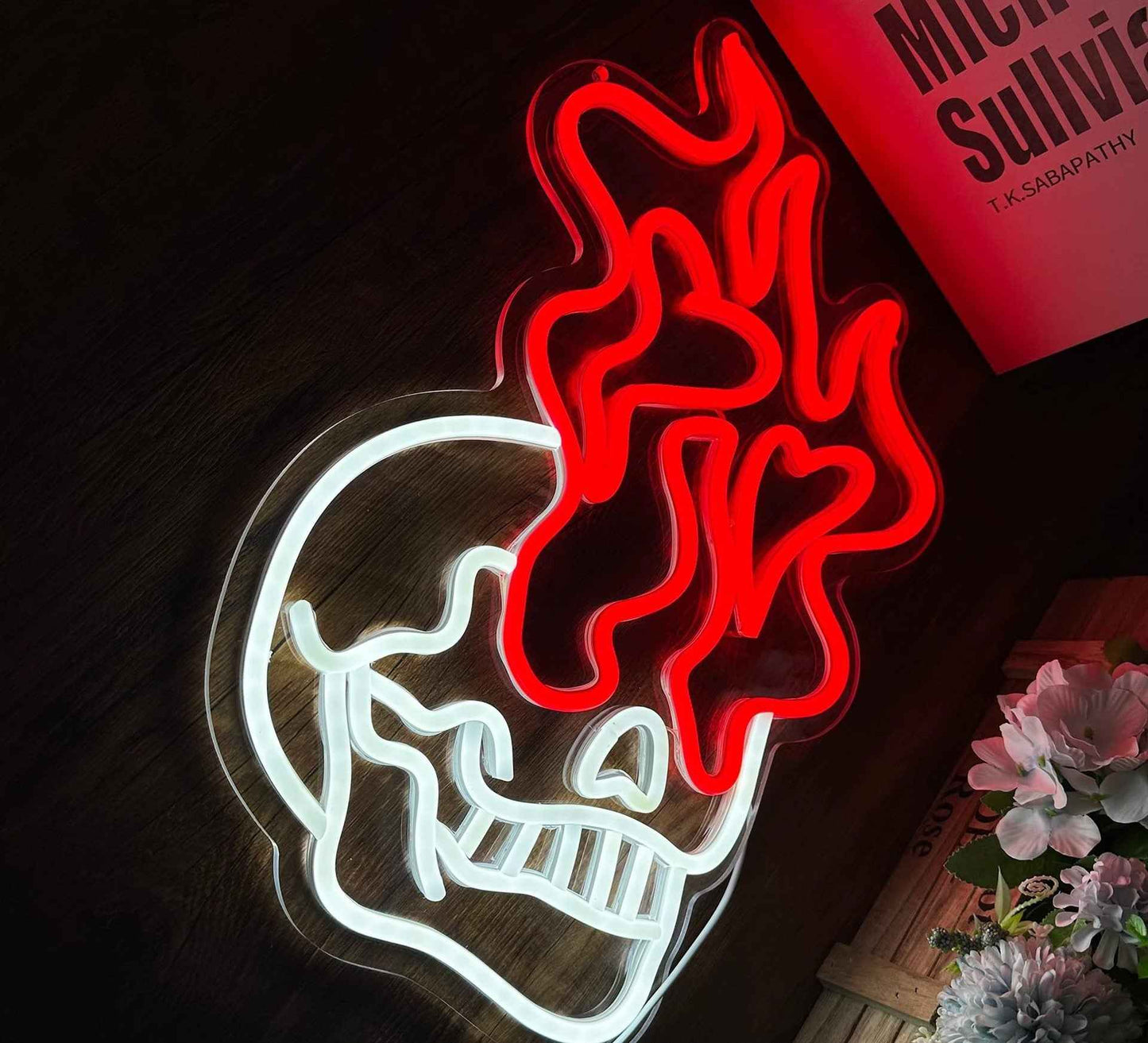 💀 Flaming Skull LED Neon Sign - Ztylist