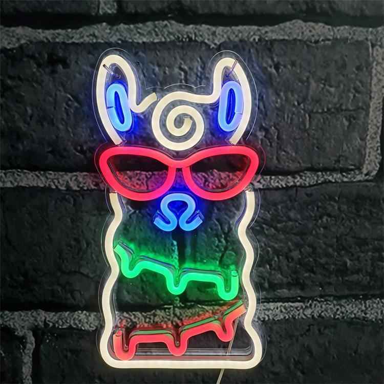 Creative Led Transparent Alpaca Neon Light