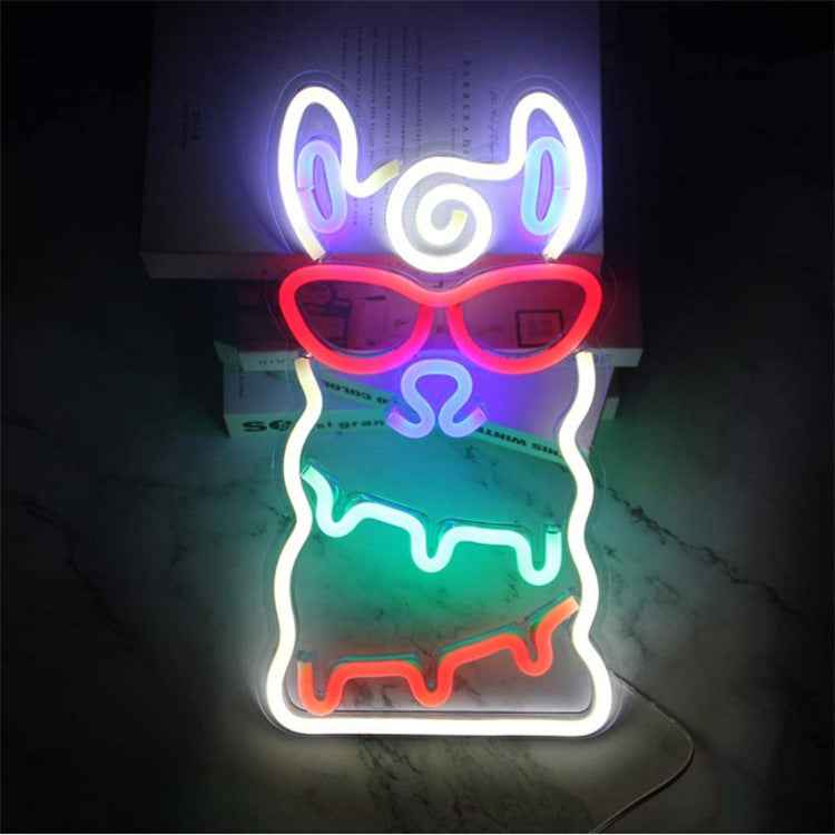 Creative Led Transparent Alpaca Neon Light