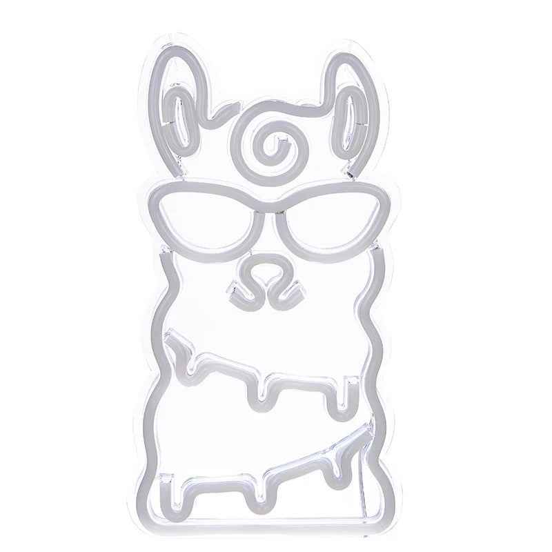 Creative Led Transparent Alpaca Neon Light