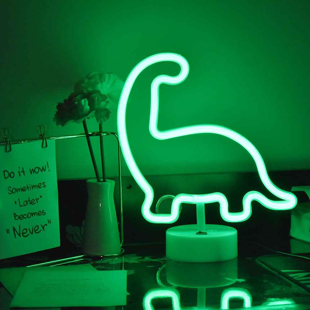 Green Dino Love LED Neon Lamp - Ztylist