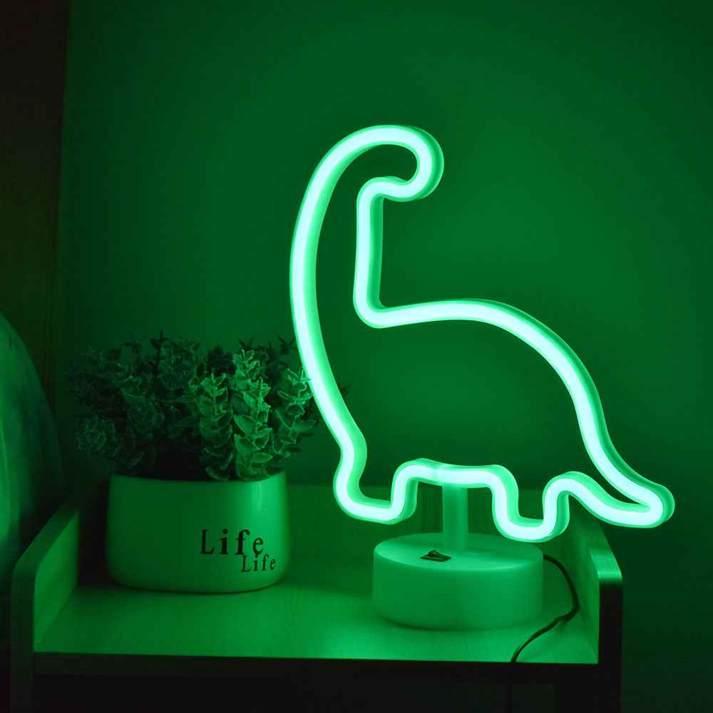 Green Dino Love LED Neon Lamp - Ztylist