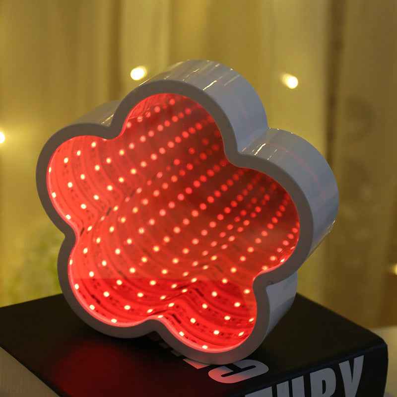 Led Tunnel-shaped Mirror Five-pointed Star Love Decoration Ornaments Night Light