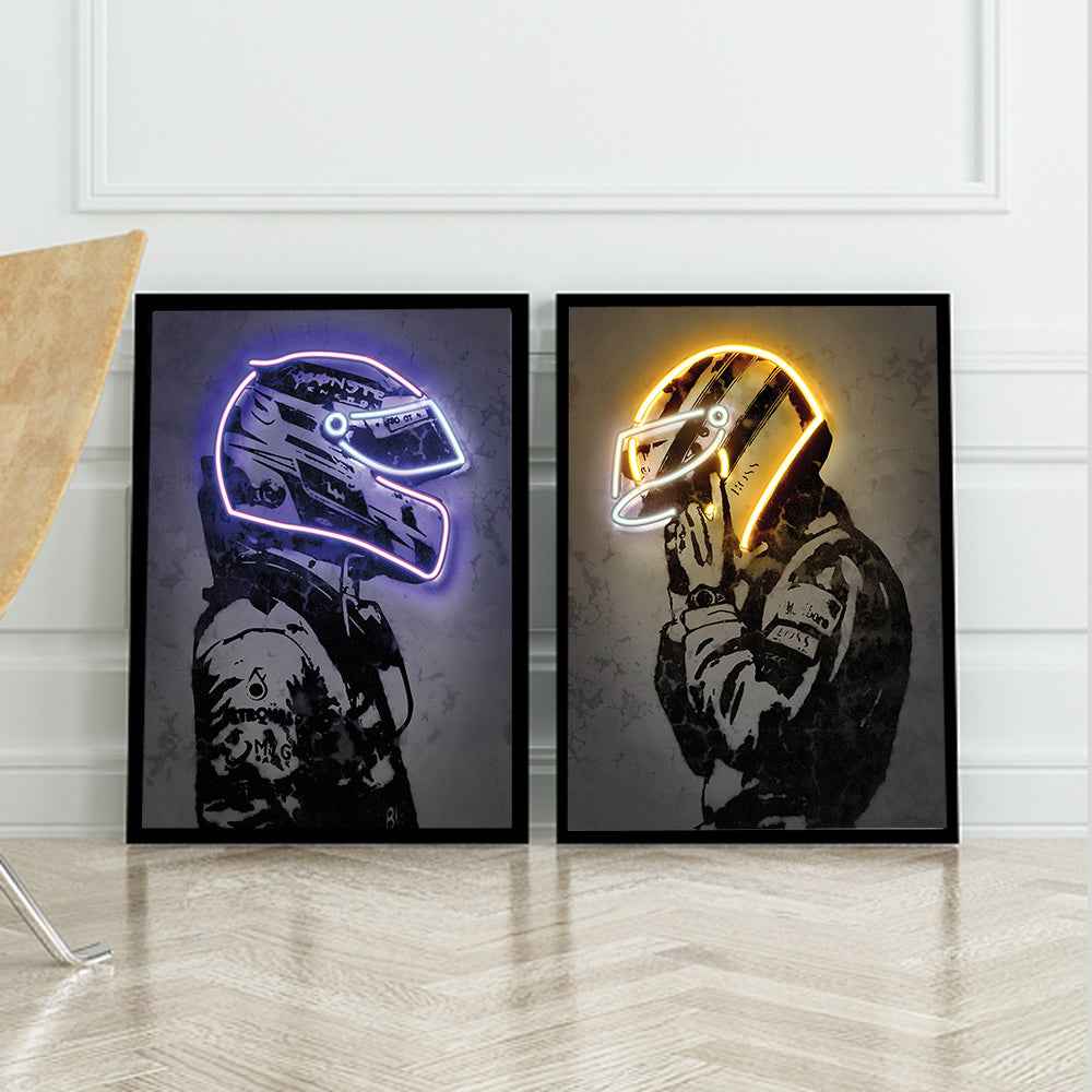 Neon Biker Wall Art