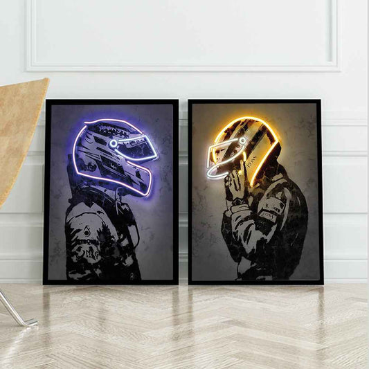 Neon Biker Wall Art