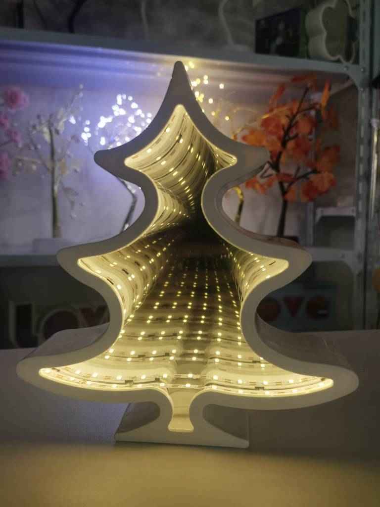 Led Tunnel-shaped Mirror Five-pointed Star Love Decoration Ornaments Night Light