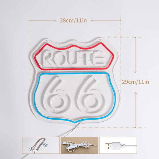 Route 66 Highway LED Neon Sign