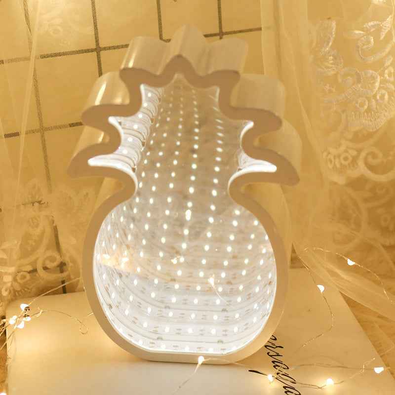 Led Tunnel-shaped Mirror Five-pointed Star Love Decoration Ornaments Night Light