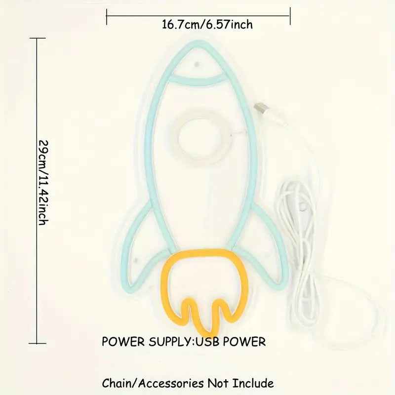 Rocket Neon Light Luminous Atmosphere Decorative Light Plate