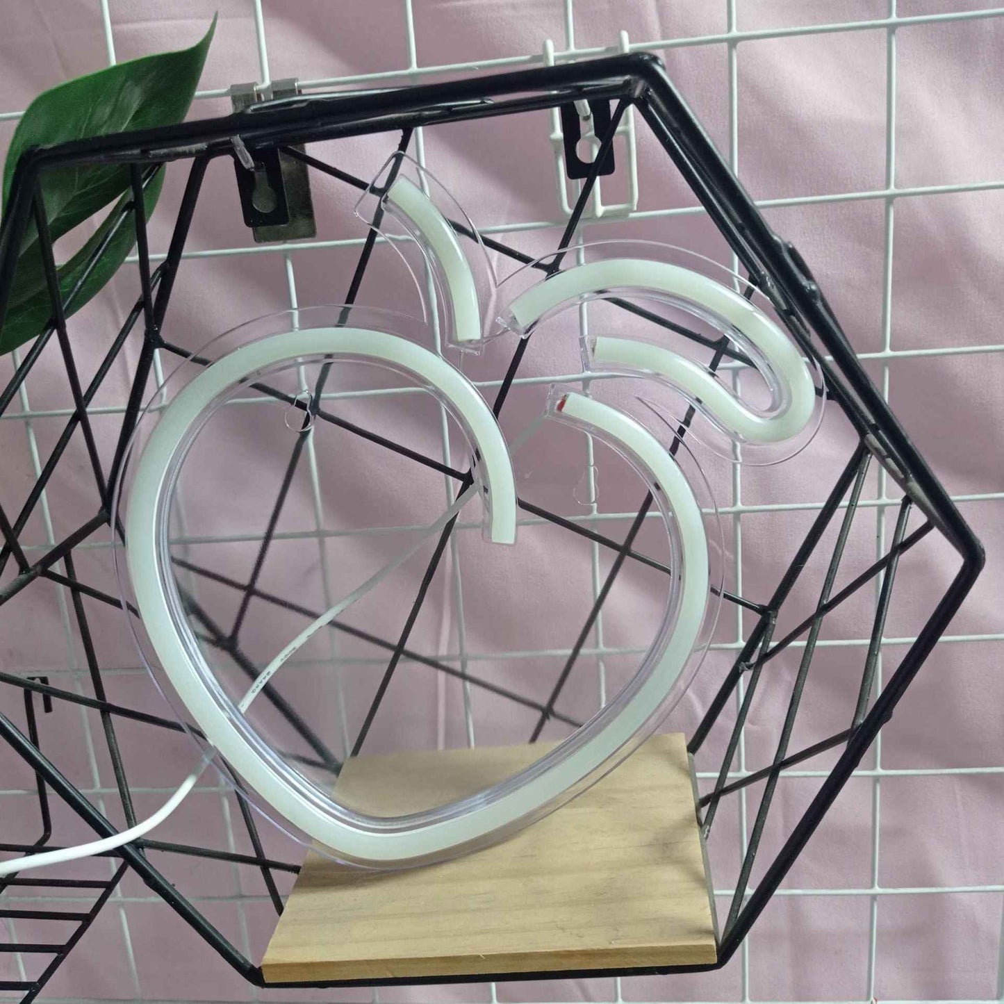 LED Transparent Back Plate Neon Peach Fruit Series Wall Hanging Decorative Lamp