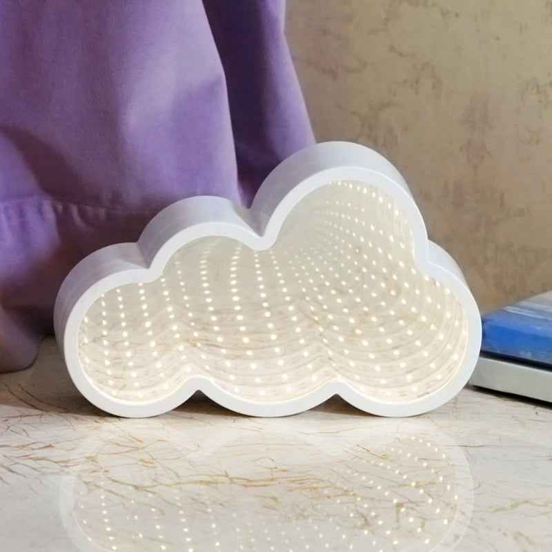 Led Tunnel-shaped Mirror Five-pointed Star Love Decoration Ornaments Night Light