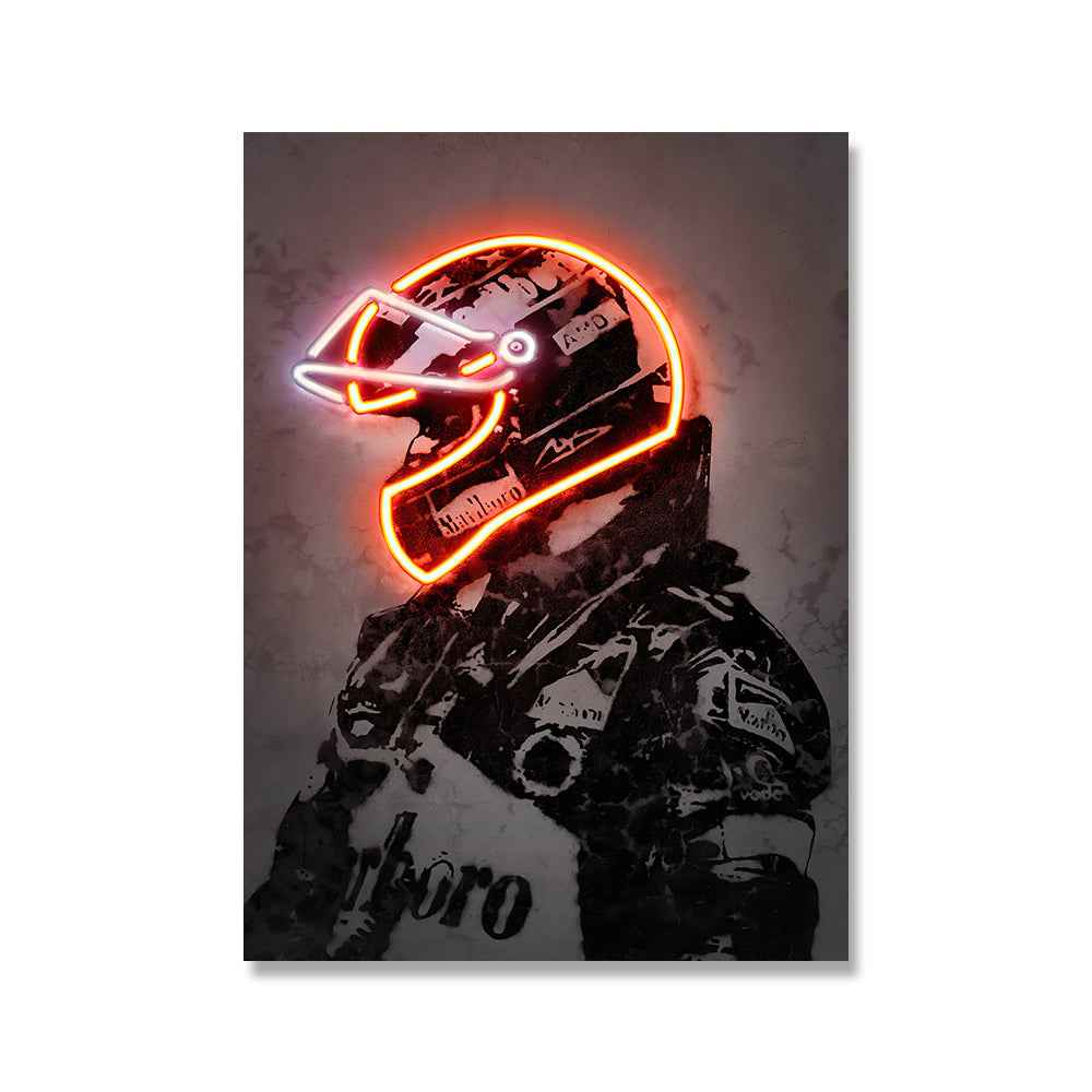 Neon Biker Wall Art