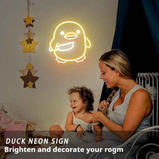 Cute Duck With Knife LED Neon Sign
