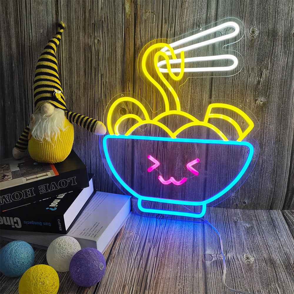 UwU Noodle Bowl LED Neon Sign
