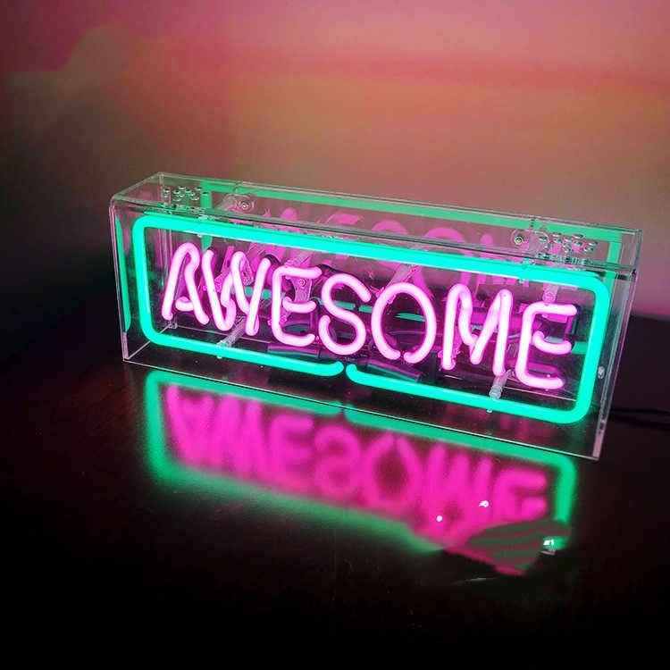 Letter Handmade Glass Tube Neon Box Gift