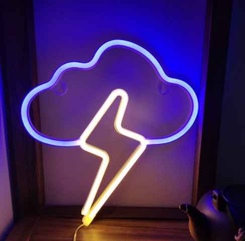 New Style Led Cloud Lightning Neon Light USB Battery Modeling Lamp Interior Decoration