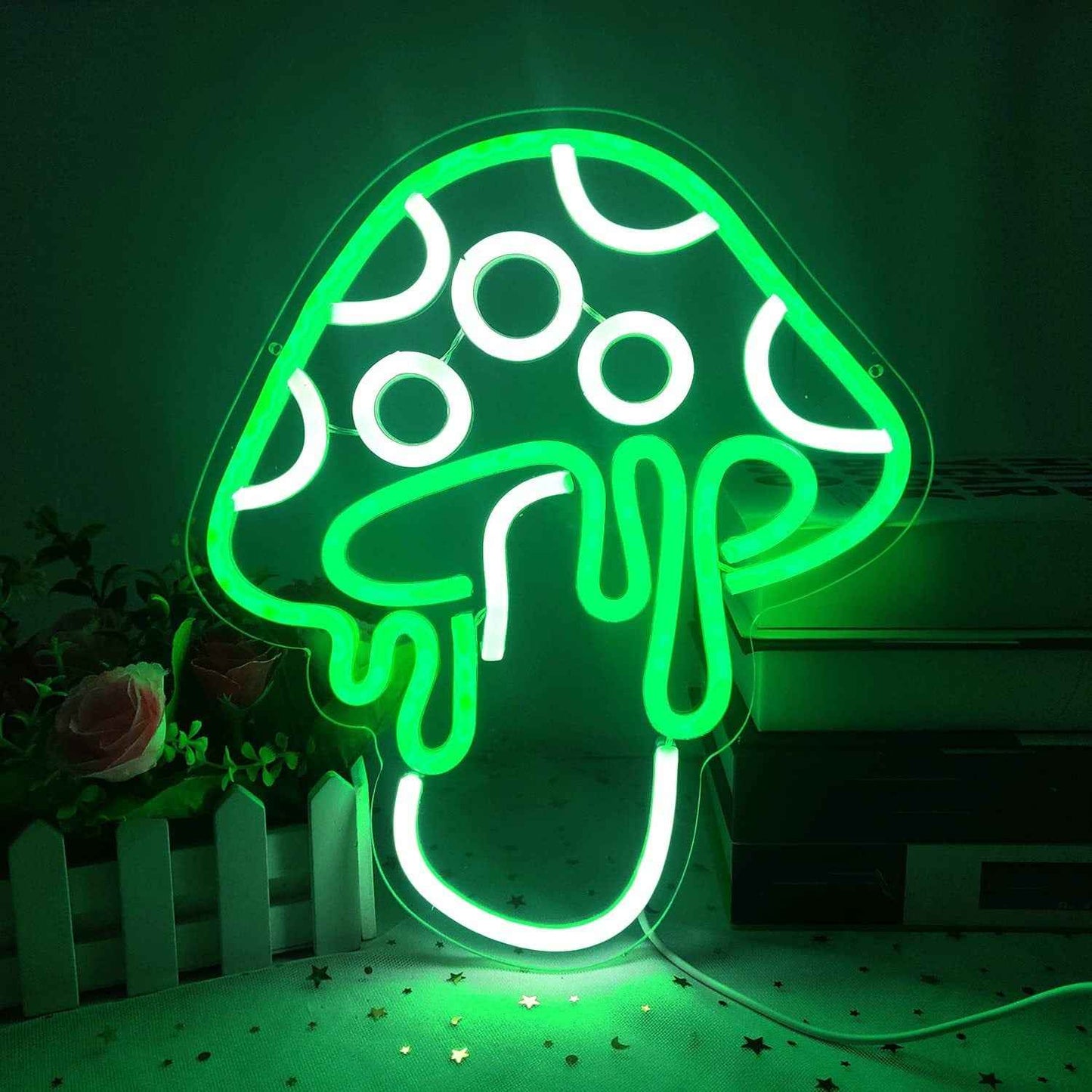 Green Mushroom LED Neon Sign