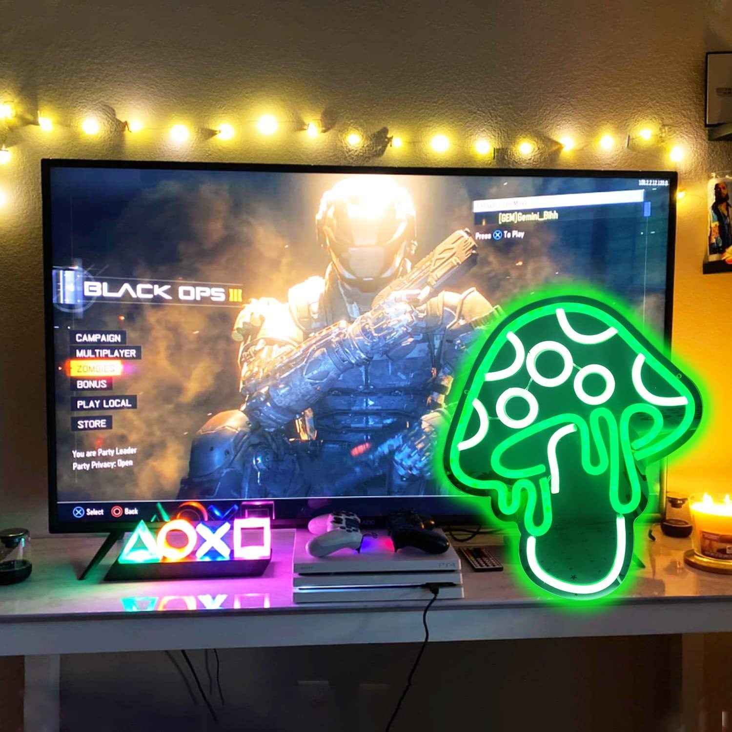 Green Mushroom LED Neon Sign