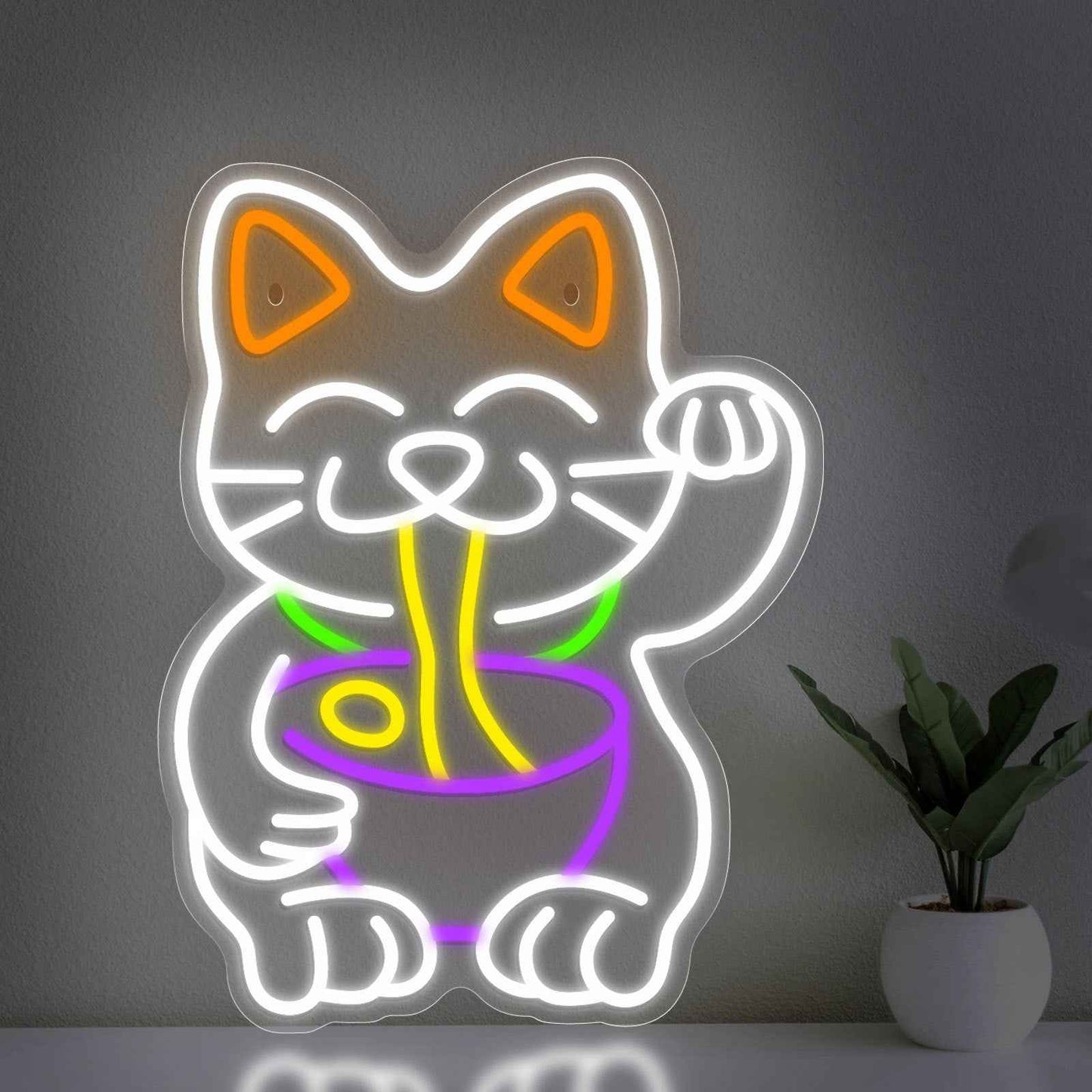Lucky Cat LED Neon Sign