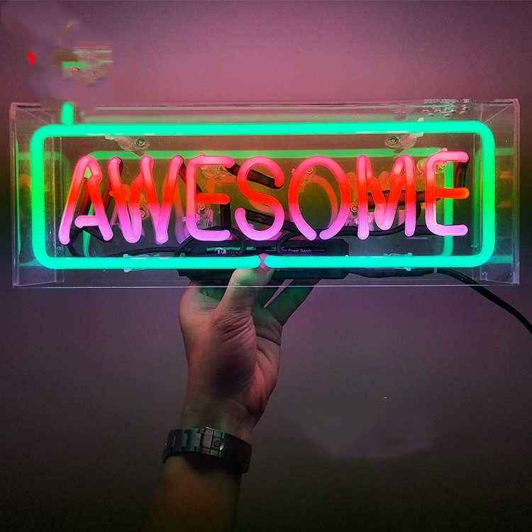 Letter Handmade Glass Tube Neon Box Gift