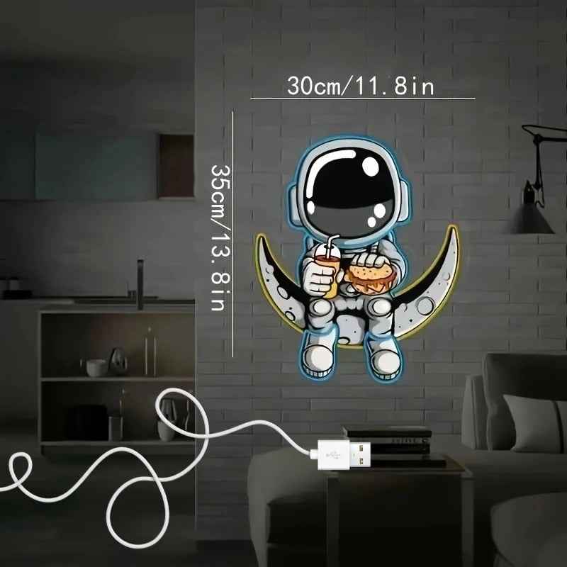 Astronaut Lamp Wall Mounted Ed Neon Light