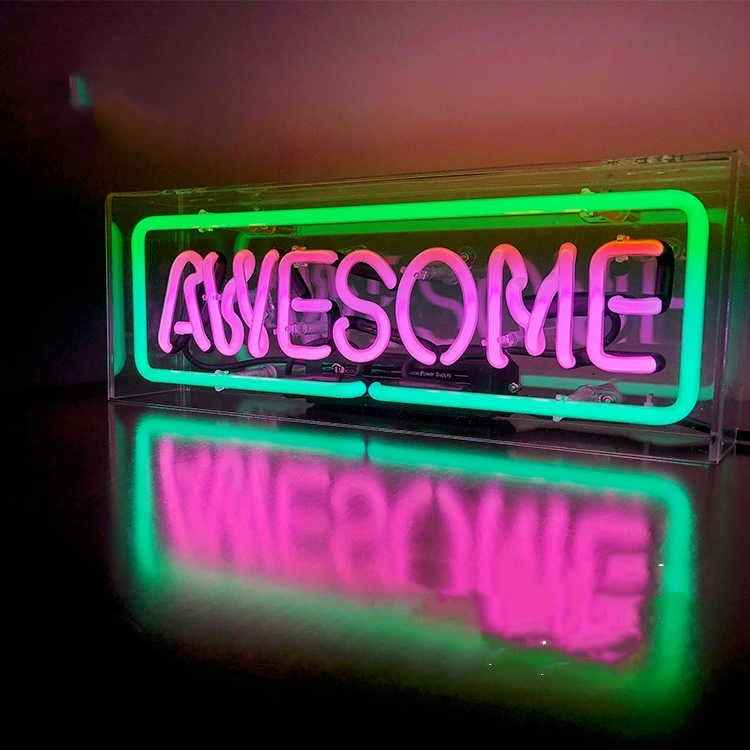 Letter Handmade Glass Tube Neon Box Gift