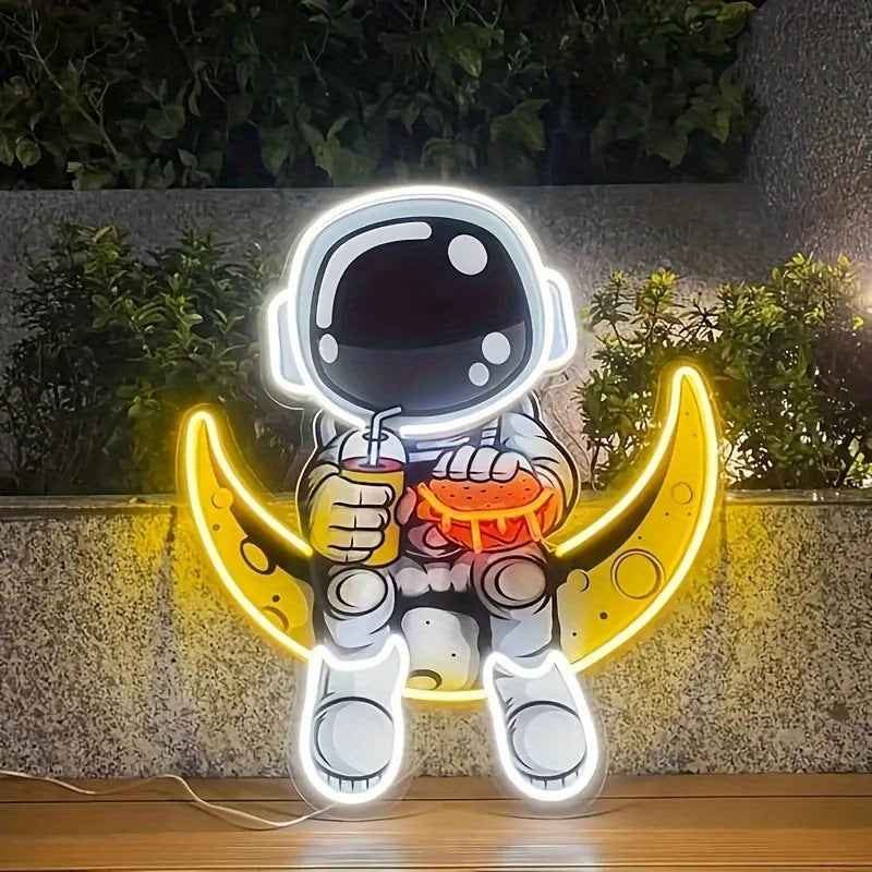 Astronaut Lamp Wall Mounted Ed Neon Light