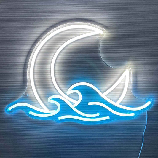 Moon & Waves LED Neon Sign