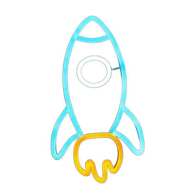 Rocket Neon Light Luminous Atmosphere Decorative Light Plate